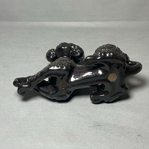 Vintage Large Black Poodle Ceramic Atlantic Mold Pottery Dog Figure-Retro-MCM - Picture 6 of 16
